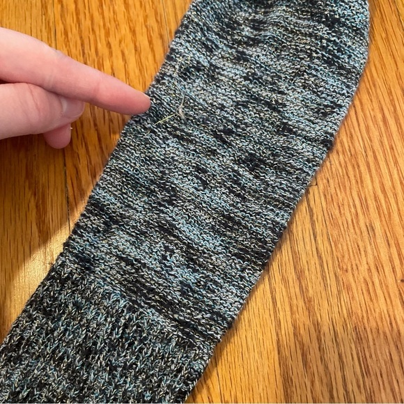 AMERICAN EAGLE Fireside Marled Sweater Blue Navy Blue Gold Metallic Cotton Small - Picture 15 of 16